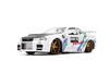 2002 Nissan Skyline GT-R (R34) "HKS Power", White - Jada Toys 36339 - 1/24 Scale Diecast Model Toy Car