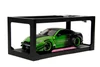 Nissan GT-R (R35) w/Liberty Walk Body Kit 2.0 & Display Base, Green/Black - Jada Toys 35724 - 1/18 Scale Diecast Model Toy Car