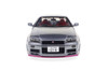1999 Nissan Skyline (R34) GT-R Hardtop, Silver w/Purple Accents - Solido S1804310 - 1/18 Scale Diecast Model Toy Car
