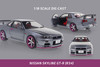 1999 Nissan Skyline (R34) GT-R Hardtop, Silver w/Purple Accents - Solido S1804310 - 1/18 Scale Diecast Model Toy Car