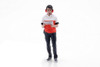 Race Crew Figure #3, Red/White - Showcasts AD-19003 - 1/18 Scale Figurine - Diorama Accessory