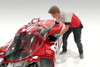 Race Crew Figure #6, Red/White - Showcasts AD-25006 - 1/24 Scale Figurine - Diorama Accessory