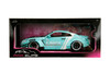 2020 Nissan GT-R (R35) w/Liberty Walk Body Kit 2.0 & Base, Seafoam Blue - Jada Toys 36382 - 1/18 Scale Diecast Model Toy Car