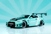 2020 Nissan GT-R (R35) w/Liberty Walk Body Kit 2.0 & Base, Seafoam Blue - Jada Toys 36382 - 1/18 Scale Diecast Model Toy Car
