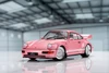 Porsche 911 Carrera RS (964) w/Display Base, Metallic Pink w/White Stripes - Jada Toys 35727 - 1/18 Scale Diecast Model Toy Car