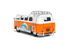 1961 Volkswagen Bus w/Stitch Figure, Orange/White - Jada Toys 36340 - 1/24 Scale Diecast Model Toy Car