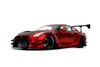 Nissan GT-R (R35) w/Liberty Walk Body Kit 2.0 & Display Base, Candy Red - Jada Toys 36465 - 1/18 Scale Diecast Model Toy Car