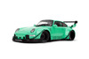 Porsche RWB Body Kit Kei Kishi w/Display Base, Glossy Teal Green - Jada Toys 36463 - 1/18 Scale Diecast Model Toy Car