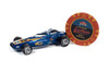 Johnny Lightning Special with Poker Chip (Collector Token) and Game Card, Blue Metallic - Johnny Lightning R-23576 - 1/64 scale Diecast Model Toy Car