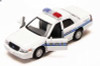 Ford Crown Victoria Police Interceptor, White - Kinsmart 5327/3D - 1/42 scale Diecast Model Toy Car