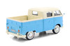 Volkswagen Type 2 (T1) Double Cab Pickup, Blue/Cream - Showcasts 71343BU - 1/24 Scale Diecast Model Toy Car