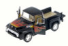 1956 Ford F-100 Pickup Truck, Black w/ Flames - Kinsmart 5385DF - 1/38 Scale Diecast Model Toy Car