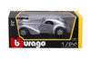 Bugatti Atlantic Hard Top, Silver - Bburago 18-22092SV - 1/24 Scale Diecast Model Toy Car