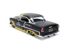 1955 Chevy Bel Air "BTM Social Club", Black w/Yellow Flames - Jada Toys 36606 - 1/24 Scale Diecast Model Toy Car
