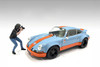 "Photographers" Figure #4, Blue/Dark Green - Showcasts AD-25304 - 1/24 Scale Resin Diorama Figurine
