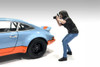 "Photographers" Figure #4, Blue/Dark Green - Showcasts AD-19304 - 1/18 Scale Resin Diorama Figurine