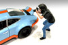 "Photographers" Figure #4, Blue/Dark Green - Showcasts AD-19304 - 1/18 Scale Resin Diorama Figurine