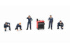 "Mechanics 5" 6pc Figure Set, ASSTD - American Diorama AD-2435MJ - 1/64 Scale Figurine - Diorama Accessory
