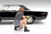 "Muscle Mechanics" Figure #3, Gray/Blue - Showcasts AD-25203 - 1/24 Scale Resin Diorama Figurine