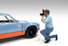 "Photographers" Figure #3, Blue - Showcasts AD-19303 - 1/18 Scale Resin Diorama Figurine