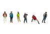 "Hanging Out 3" 6pc Figure Set, ASSTD - American Diorama AD-2430MJ - 1/64 Scale Figurine - Diorama Accessory