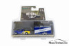 2016 Ford F-150 and Enclosed Car Trailer Michelin Tires Racing, Blue w/ Yellow - Greenlight 32130C/24 - 1/64 Scale Diecast Model Toy Car