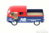 1963 Volkswagen Bus Double Cab Pick-Up, Red/Blue - Kinsmart 5396D - 1/34 Scale Diecast Toy Car (Brand New, but NOT IN BOX)