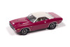 1971 Dodge Challenger R/T, Panther Pink w/White Top - Johnny Lightning JLCG033/48A - 1/64 Scale Diecast Model Toy Car