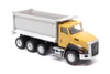 Caterpillar CT660 Dump Truck w/Ox Dump Body, Yellow/Light Gray - Diecast Masters 84643CS - 1/64 Scale Diecast Model Toy Car