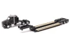 Kenworth T880s SBFS 40in-Sleeper Tandem Tractor w/Lowboy Trailer & Cat 320D l Hydraulic Excavator, Black/Yellow - Diecast Masters 84420 - 1/87 Scale Diecast Model Toy Car