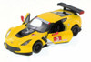 Chevy Corvette C7 Race Car #3, Yellow w/ Decals - Kinsmart 5397D - 1/36 Scale Diecast Model Toy Car