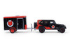2012 Jeep Wrangler Unlimited "Diablo Sport" w/Small Cargo Trailer, Black/Red - Greenlight 32330C/24 - 1/64 Scale Diecast Model Toy Car