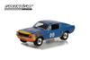 1968 Ford Mustang GT Fastback Race Car #00, Blue w/Orange Flames - Greenlight 30328/48 - 1/64 Scale Diecast Model Toy Car