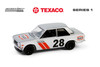 1970 Datsun 510 #28 "Texaco", Silver - Greenlight 41165C/48 - 1/64 Scale Diecast Model Toy Car