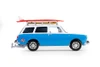 1961 Volkswagen Type 3 Squareback w/Roof Rack & Surfboards "Waxed Zack", Blue/White - Greenlight 54110B/48 - 1/64 Scale Diecast Model Toy Car