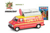 1976 Dodge B-100 w/Roof Mounted Satellite Dish "Dish Grace", Red/Yellow - Greenlight 54110D/48 - 1/64 Scale Diecast Model Toy Car