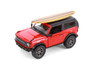 2022 Ford Bronco w/Surfboard, Red - Kinsmart 5438DS1 - 1/34 Scale Diecast Model Toy Car