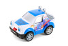 Cutie Cars w/Movable Eyes & Tongues - Power Man, Blue - Showcasts 403/4D - 4" Scale Diecast Model Car
