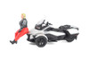 Can-Am Spyder RT 3-Wheel Motorcycle w/Standing Rider, Hyper Silver - Diecast Masters 60016 - 1/32 Scale Diecast Model Toy Bike