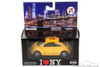 I Love New York Volkswagen New Beetle Hard Top, Yellow - Kinsmart 5028W-ILNY - 1/32 Diecast Car