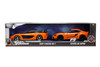 Twin Pack Han's 2020 Mazda RX-7 & Toyota GR Supra, Orange/Black - Jada Toys 32910 - 1/32 Scale Diecast Model Toy Car