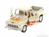1955 Chevy Stepside Pickup with Flames, White with Flames - Kinsmart 5330DF - 1/32 Scale Diecast Model Replica (Brand New, but NOT IN BOX)