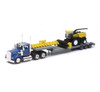 Kenworth Lowboy W/ New Holland Harvester, Blue - New Ray R-23956 - 1/43 scale Model Replica