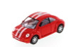 I Love New York Volkswagen New Beetle Hard Top, Red - Kinsmart 5028W-ILNY - 1/32 Scale Diecast Car