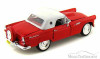 1956 Ford Thunderbird Closed Convertible, Red - Motormax 73312 - 1/24 scale Diecast Model Toy Car