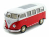 1962 Volkswagen Classical Bus, Burgundy - Welly 22095 - 1/24 scale Diecast Model Toy Car (Brand New, but NOT IN BOX)