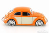 1959 Volkswagen Beetle Hard Top, Orange/White Panel - Jada 99049 - 1/24 Scale Diecast Model Toy Car