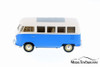 1963 Volkswagen Classical T1 Bus, Blue w/ White - Welly 22095WBU - 1/24 Scale Diecast Model Toy Car