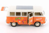 1963 Volkswagen Classical T1 Bus w/ Love/Peace Decals, Orange - Welly 22095A1WOR - 1/24 Scale Diecast Model Toy Car