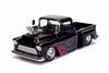 1955 Chevy Stepside Pickup, Glossy Black - Jada 30980DP1 - 1/24 scale Diecast Model Toy Car